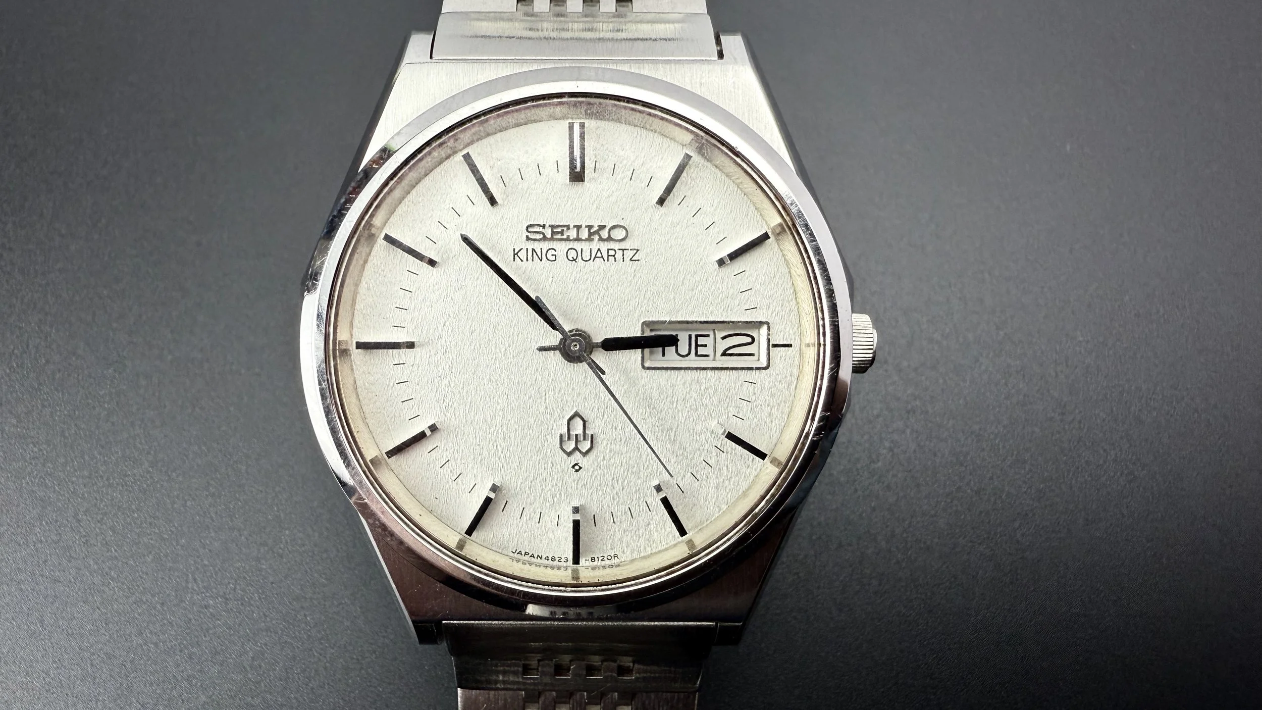 時計 SEIKO KING QUARTZ Vintage Seiko King Quartz White Textured Dial Japan Made